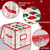 Christmas Ornament Storage Box with Adjustable Dividers, Store Up To 64 Christmas Ornaments,Plastic Xmas Box with Zipper Closure