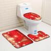 Christmas Bathroom Floor Mat Toilet Three-Piece Set
