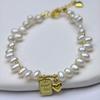 Elegant Freshwater Pearl Bracelet with Heart Rice Design