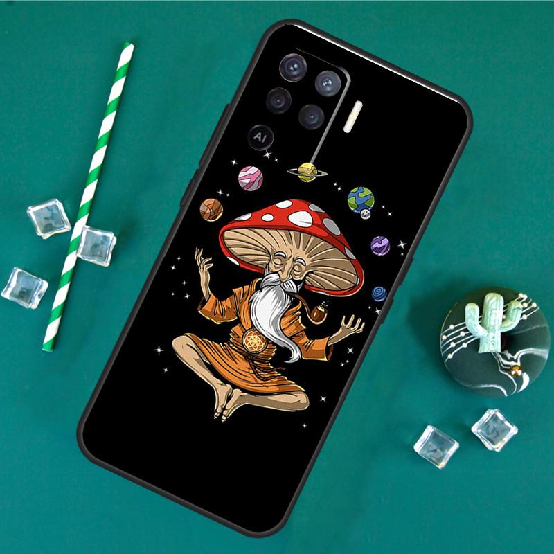 Hippie Mushroom Frog Shrooms Case For Oppo A17 A15 A40 A60 A80 A16 A76 A96 A18 A38 A58 A78 A98 A91 A57 A74 A94 A54S Cover