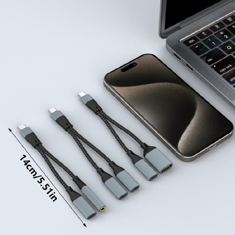 Efficient USB C To 3.5mm Adapter Double Function Headsets and Charging Cable for Type C Accessories Wide Compatibility