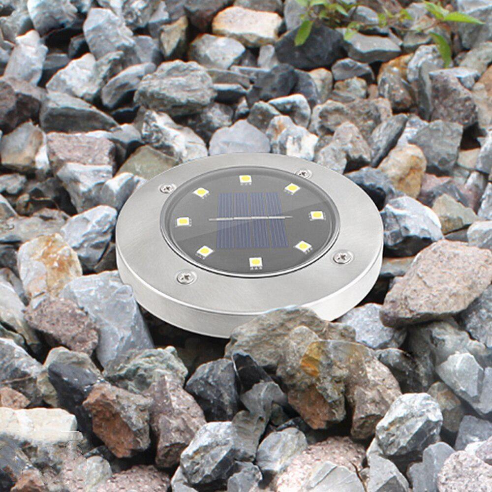 4PCS 8LED Solar Lawn Yard Led Solar Lights Buried Garden Light Waterproof Outdoor PathWay Floor Under Ground Spot Lamp