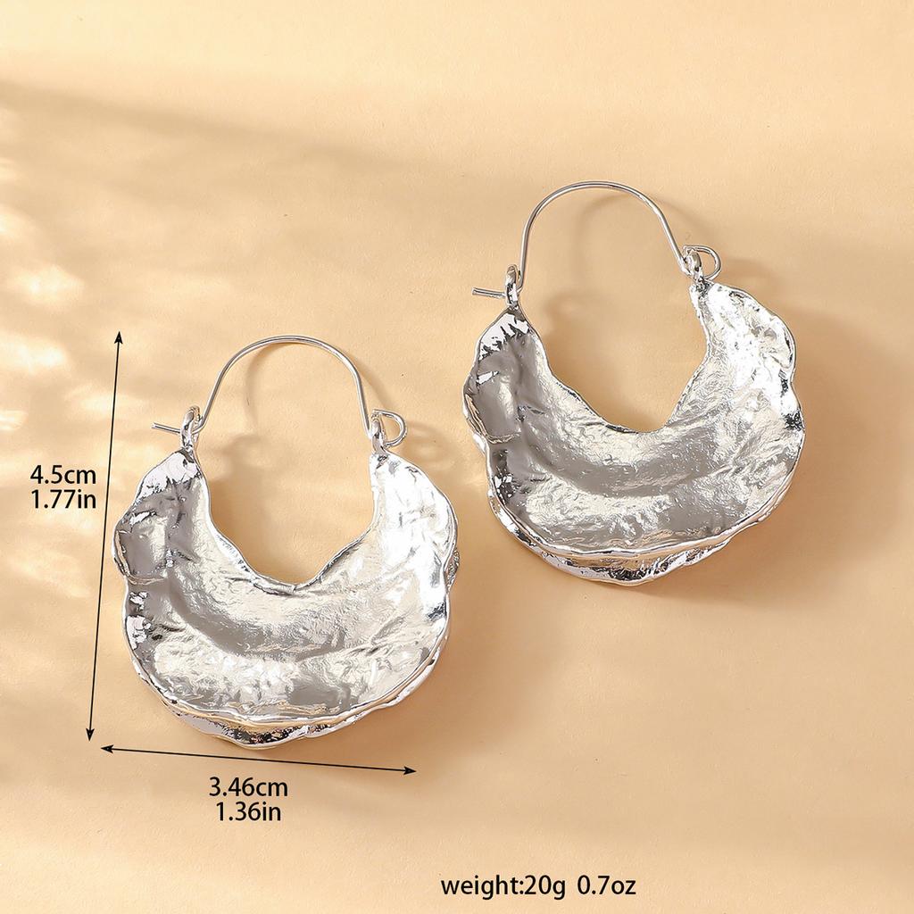 Accessories Circle Hollow Fan Circle Metal Earrings Women'S French Retro Elegant Niche Premium