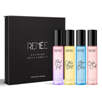 Coffret cadeau de parfums de luxe pour femmes RENEE, lot de 4 eaux de parfum - Parfums de qualité supérieure longue durée, parfums pour toutes les occasions, 15 ml chacun