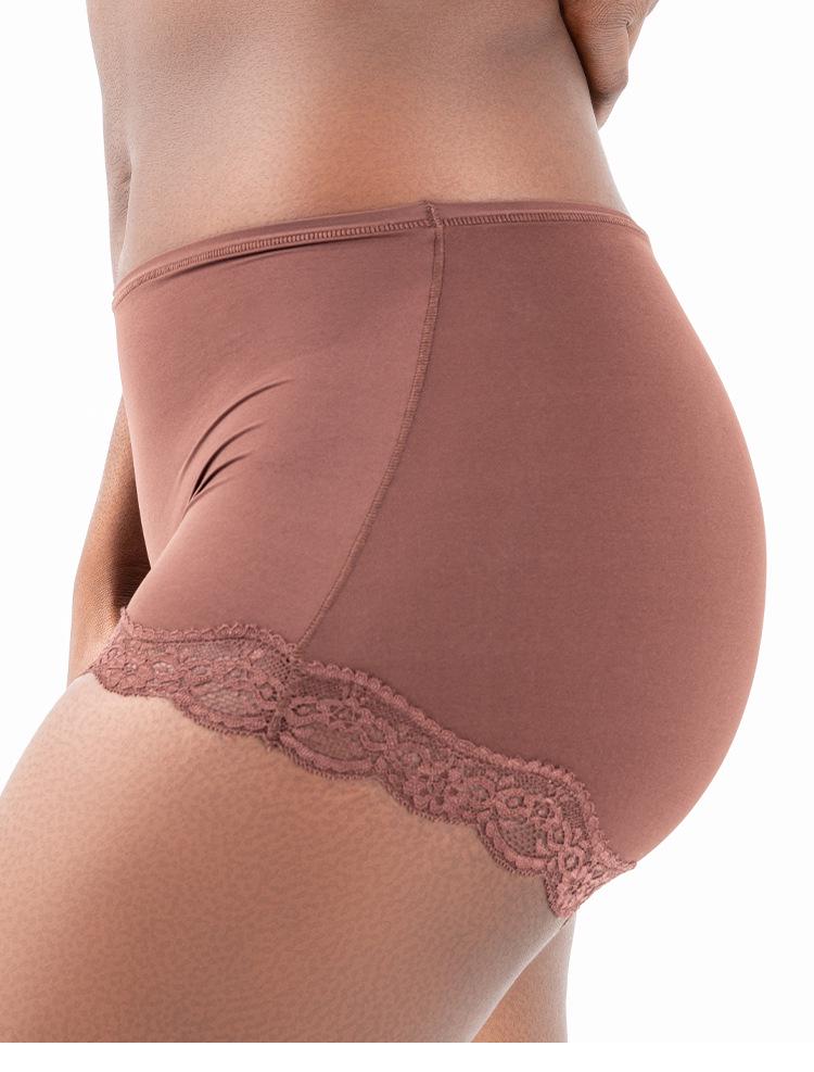 Damen Mid-Waist Spitzen-Slips - Sexy, Ausgehöhlt, Hochelastisch, Bequeme Sport Yoga Boxer Briefs