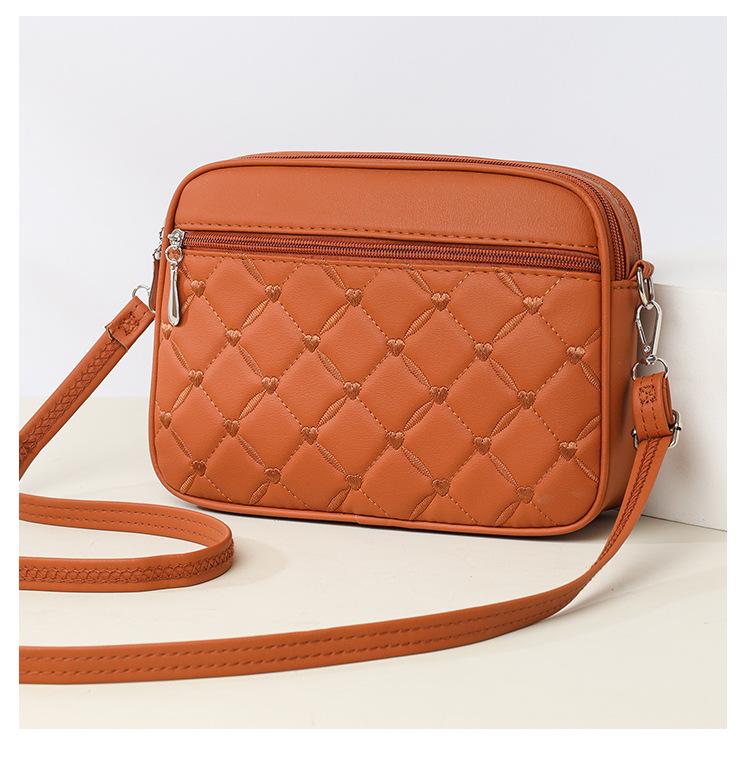 2025 Women's Quilted Crossbody Bag: Multi-Layer Embroidered Shoulder Bag for Moms