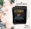 Darling Souvenir Black Birthday Invitation Card 28 Pcs Fill or Write In Blank Invites Printable Party Supplies 5 X 7