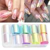 Women Beauty DIY Nail Decoration Tool Glass Paper Aurora Film Nail Stickers Holographic Design