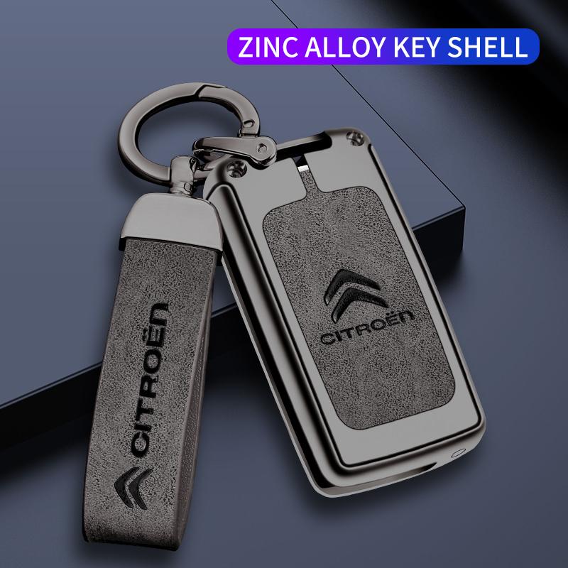 Zinc Alloy Leather Car Flip Remote Key Case Cover Protector Shell Fob durable For Citroen Xsara Picasso C5 C6 C8 Accessories alz123