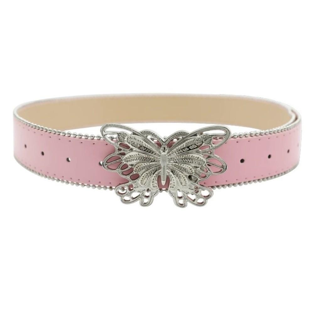 Butterfly Buckle Women's Belt PU Waistwear New Decorative Belt Jeans Accessories