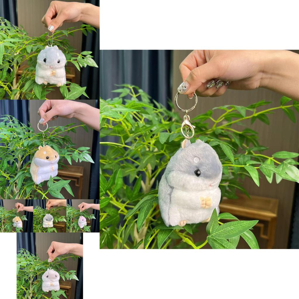 Adorable Plush Hamster Keychain Cute Animal Plush Toy Pendant For Bags And Gifts