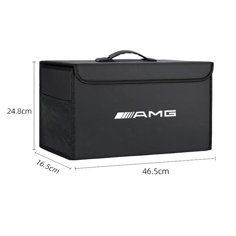 CRJ1 Large Capacity Leather Car Trunk Organizer Interior Toolbox For Mercedes Benz AMG E S C A B Class GLE GLS CLA CLE GLC CLS GLA