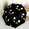 1pc Black Cat Pattern Automatic Open, Sturdy Iron Frame, Compact Folding Design, All-Season Portable Umbrella for Women & Men, Outdoor Umbre