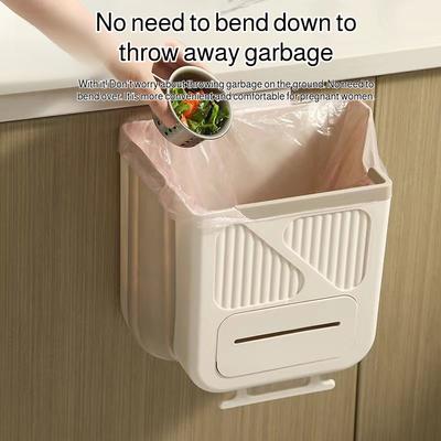 Household Collapsible Garbage Bin Cabinet doorKitchen Punch-free Trash Can Cabinet Door Wall-mounted Household Trash Basket