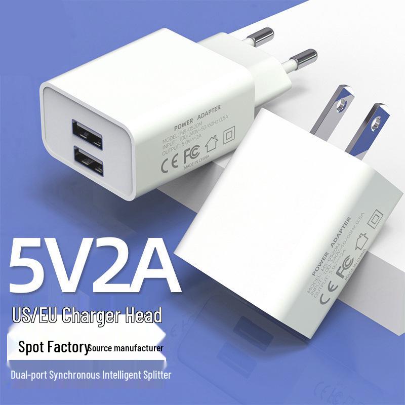 Doppel-USB 5V 2A Ladegerät mit EU/US-Stecker & CE-Zertifizierung für Android-Handys