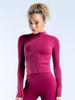 Women's Seamless Long-Sleeve Zip-Up Fitness Jacket with High Collar