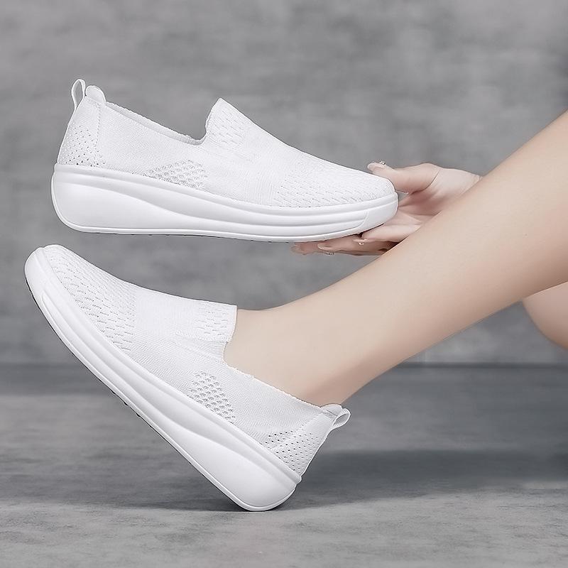 Large Size Spring and Autumn Flying Woven Loafers, Foot Cover, Low Top, Shallow Mouth, Leisure Sports, One Pedal, Single Shoes, Women's Shoes