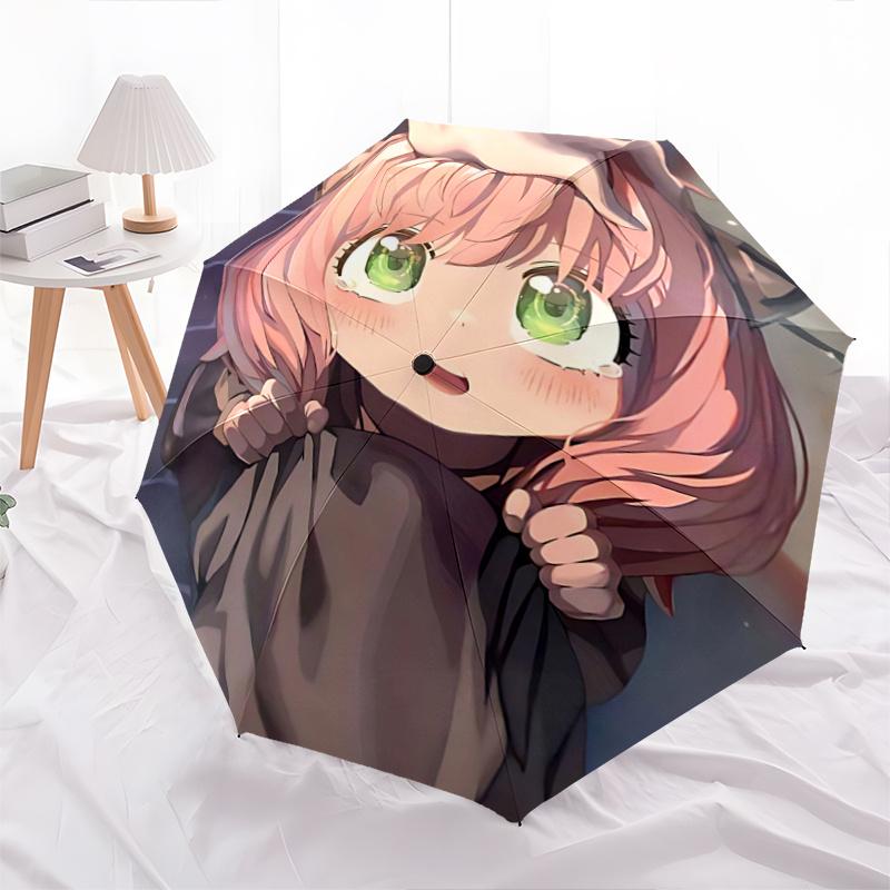 1pc Cat Ear Hooded Umbrella Automatic Opening/Closing, Foldable Design, Outdoor, Festival Gift for Fans, Travel & Daily Use.C002
