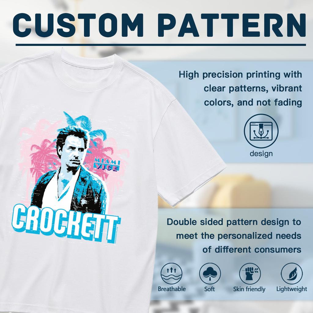 Miami Vice Crockett T-Shirt 80's Retro TV Adult Regular Fit Graphic Tee