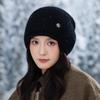 Женская зимняя шапка-бини - Мягкая эластичная плотная посадка для большого обхвата головы - Черная бежевая теплая для холодной погоды - Повседневная и для рождественской вечеринки
