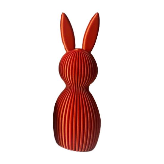 1/2Pcs Easter Bunny Figurine 3D Printed Ribbed Rabbit Statue Sculpture Home Office Holiday Party Table Centerpiece Decoration