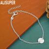 925 Sterling Silver 26-Letter Romantic Round Bracelet - Exquisite Gift Jewelry