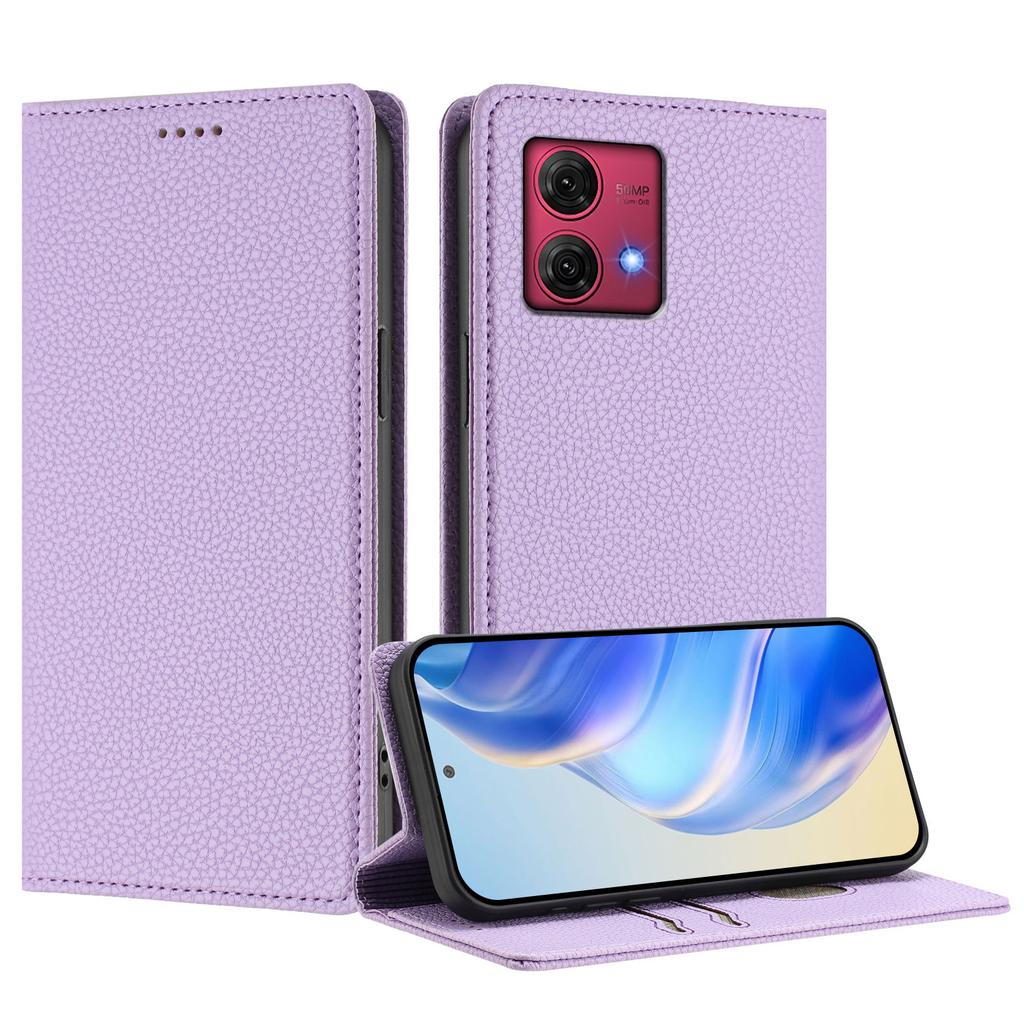 For Motorola Moto G84 5G Wallet Case RFID Blocking Litchi Texture Leather Mobile Cover