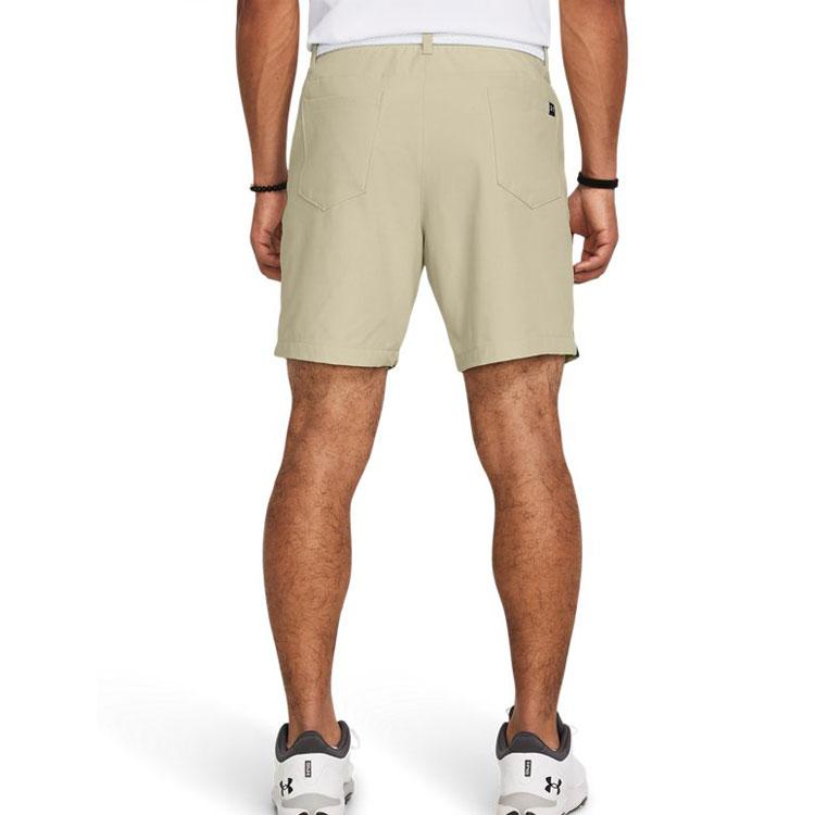 Under Armour Drive Deuces Solid Color Casual Comfortable Straight Leg Golf Training Mid Rise Athletic Shorts Men Shorts Dusty-Pink Gray 1383157-273