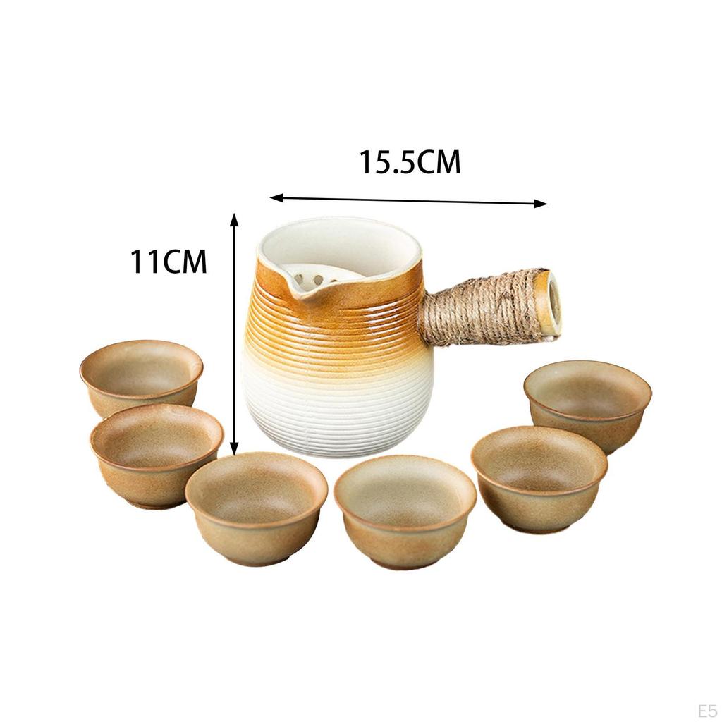 450ml Ceramic Teapot Porcelain Tea Pot Farmhouse Infuser with Side Handle for Kitchen Household