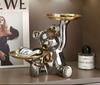 Entzückende Bären Doppelablage Statue Niedlicher Halter für Schmuck Schlüssel Schreibtisch Organizer mit Doppelablagen Charmante Heim- & Bürodekoration Geschenk