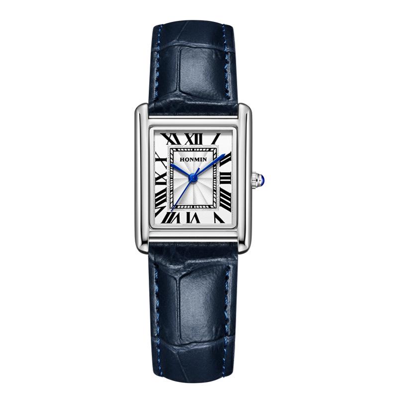Leather Strap Square Quartz Couple Watches: Waterproof, Simple, Fashionable Design for Men and Women