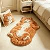 [2D Plan], Cat Shaped Bedroom Bedside Plush Irregular Carpet, Soft, Thick Carpet, Floor Mat, Household Bathroom Absorbent and Dirt Resistant Foot Mat