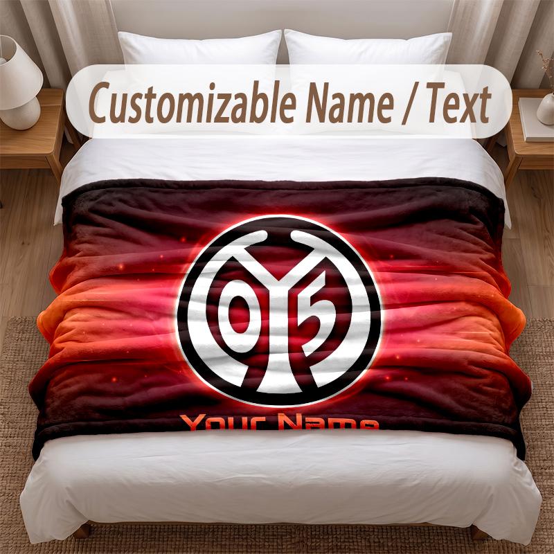 Mainz 05 Bedruckte Flanelldecke Mit Personalisierbarem Namen Weiche Warme Überwurfdecke Für Schlafzimmer Feiertagsgeschenk
