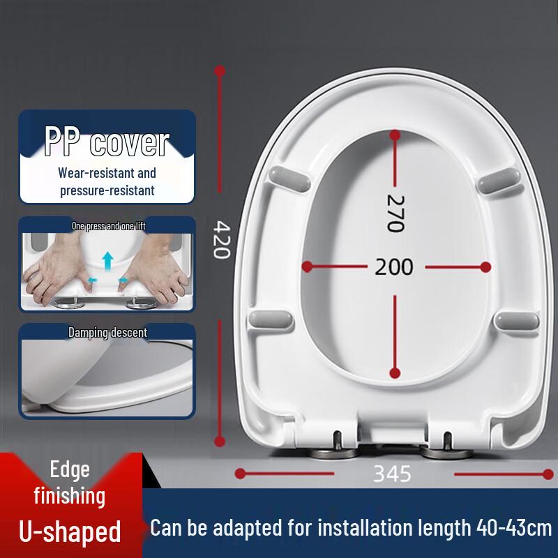 Homeglen Universal Slow-Close Thickened Toilet Seat