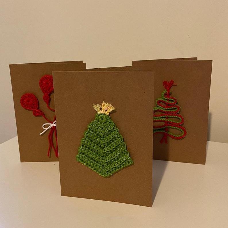 Handmade Crochet Greeting Cards, Cute Amigurumi Card Set For Valentine's Day Birthday Teacher's Day Mother's Day Christmas