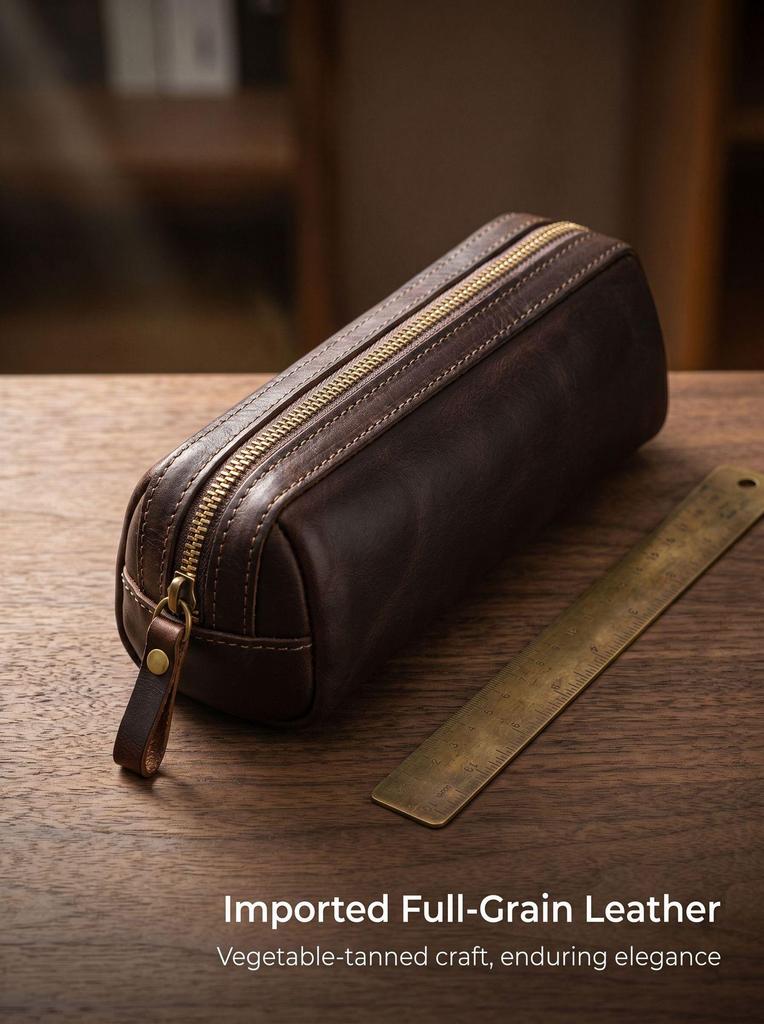 Retro Pleated Pencil Case & Coin Purse with Large Capacity and Hand-Painted European & American Design