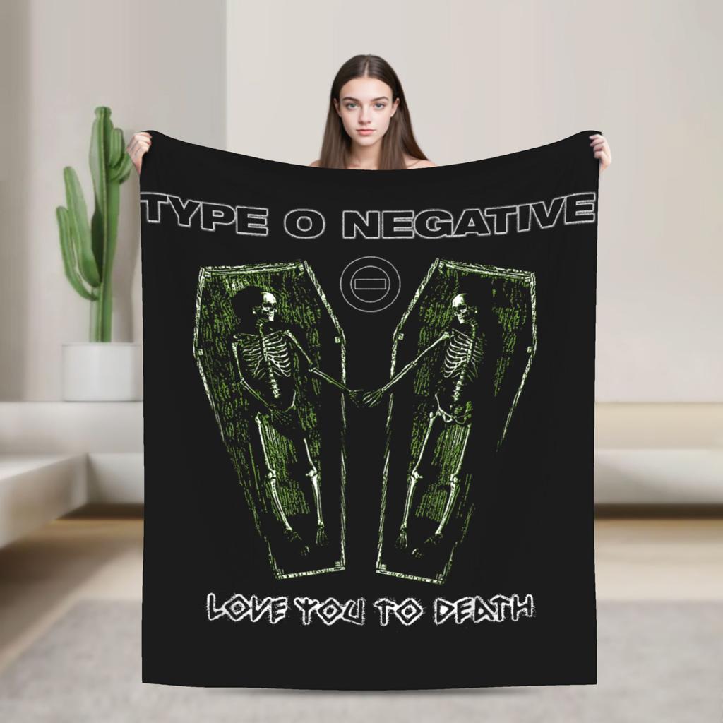Type O Negative Rock Band Blanket Music Album Fuzzy Funny Breathable Throw Blanket for Bedroom Autumn/Winter Office