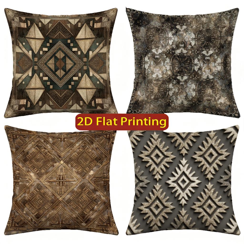 Bohemian Geometric Aztec Throw Pillow Covers Pattern Cushion Cover Suitable For Sofa Bedroom Car Pillow Cover