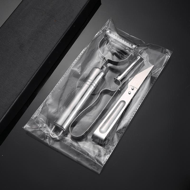 3 Stück Multifunktionaler Gemüseschäler Edelstahl Kartoffeln Karotten Reibe Obstschäler Schneider Melonenhobel Küchenhelfer