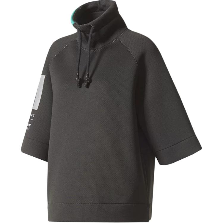 

Adidas Оригинальный пуловер с высоким воротником, с коротким рукавом, удобный свитшот, женский свитшот, черный BP5164 XS