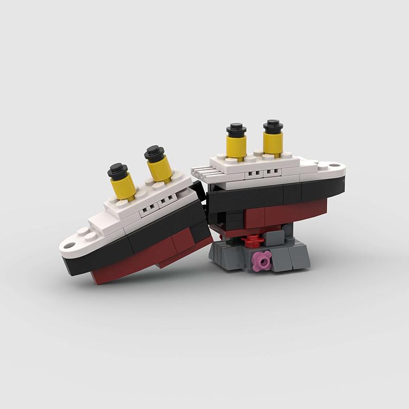 Mini Titanic Sank Ship Model Break In Half Building Blocks Bricks Boat Kit Construcrion Sets Gift Adult Children