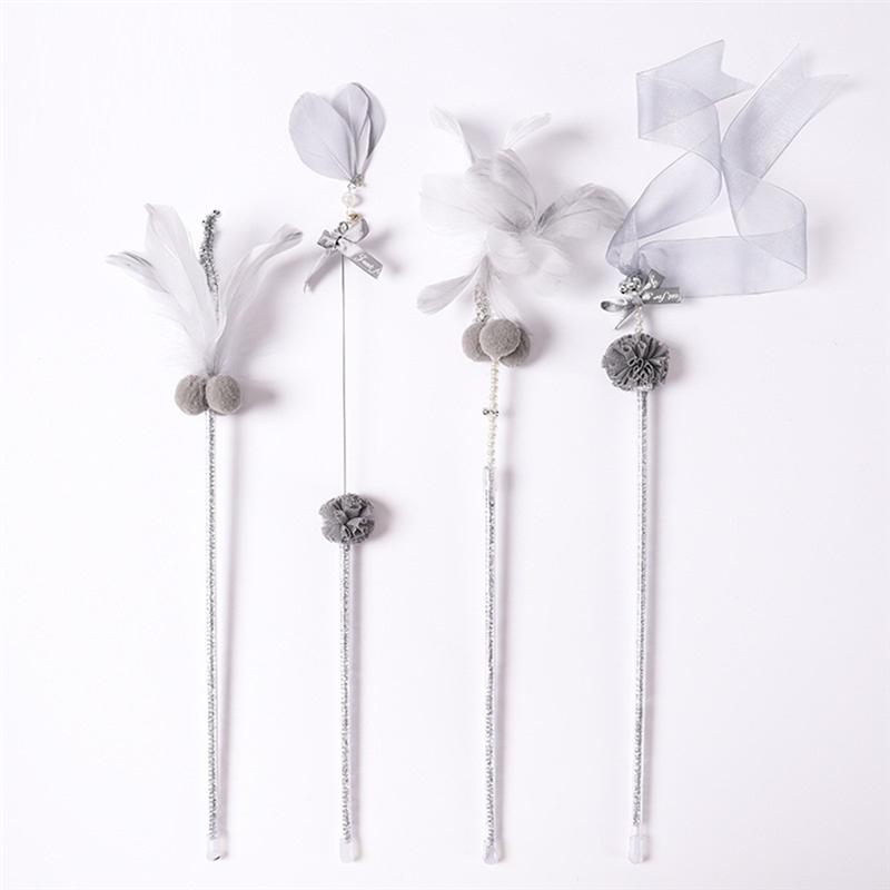 Good-Pet Cat Cat Teasing Stick Fairy Tale Cat Stick Ribbon Bite Cat Stick Bell Set Cat