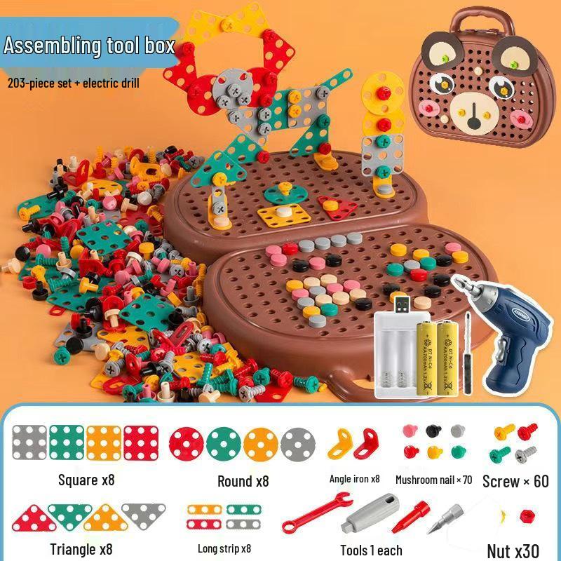 Children's Educational Toolbox with Electric Screwdriver for Toy Assembly and Repair