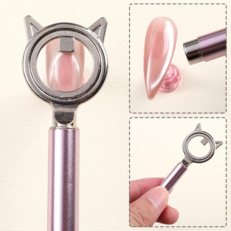 Strumento Magnetico per Unghie Cat Eye Potente Multifunzionale a Forma di Orecchio di Gatto Bastoncino Magnetico Circolare per Nail Art Manicure Smalto Gel