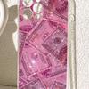 Pink Pattern Shockproof Transparent Case for iPhone 14-17 Pro Max
