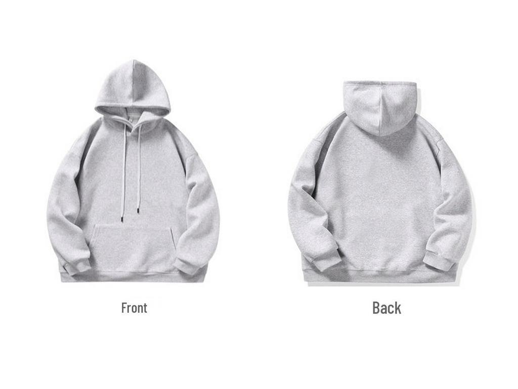 Unisex Heavyweight Hoodie: Solid Color American Street Style for Autumn/Winter