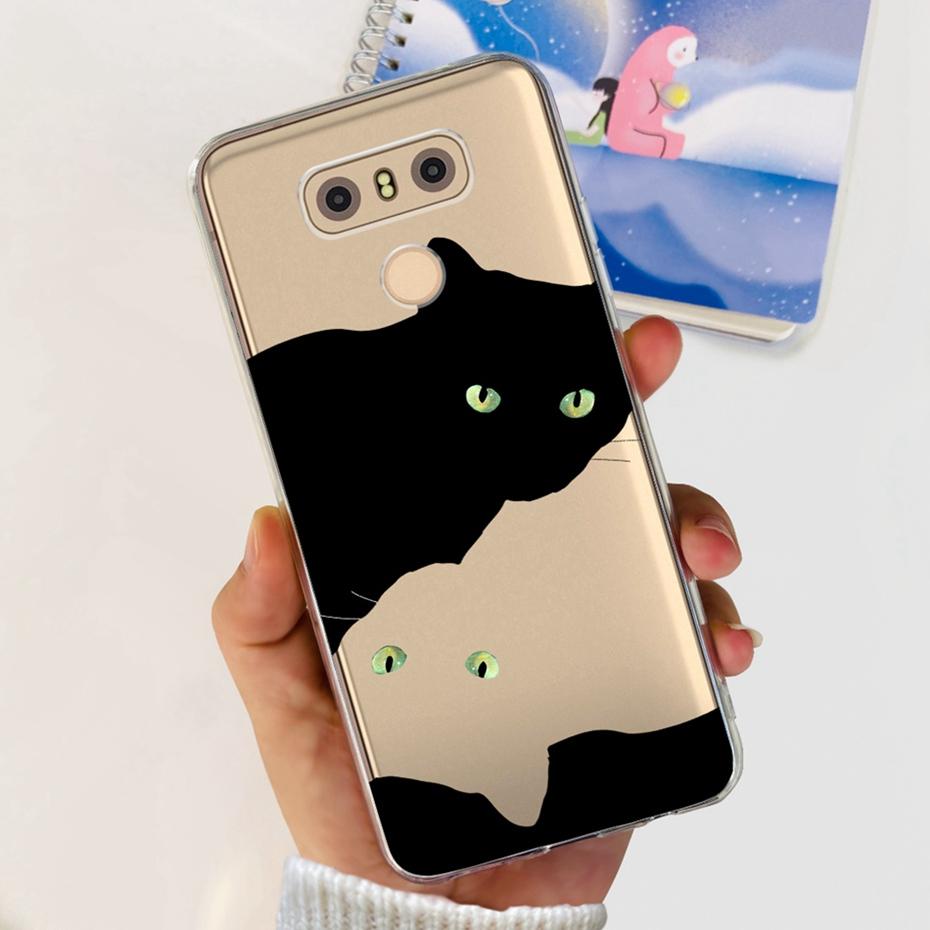Case For LG Q6 Plus H870 H871 G600L G600K G600S Cute Flower Cat Pattern Soft Silicone TPU Phone Cases For LG G6 G 6 G6plus