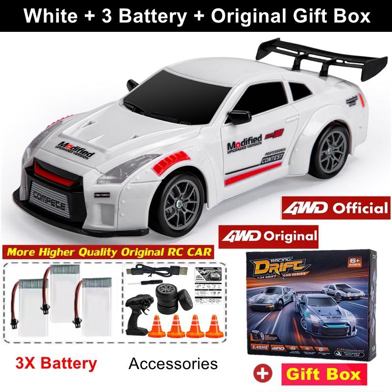 4WD RC Drift Car 20KM/H Remote Control High Speed RC Cars with LED Lights Extra Drifting Tires Vehicle Toy for Adults Boys Kids