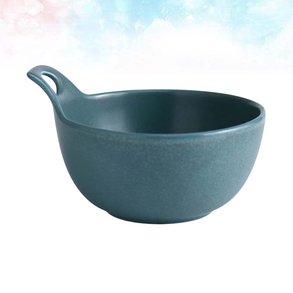 1Pcs Ceramic Blue Salad Bowl Ovenproof Creative Tableware for Home Restaurant Food Serving Dessert Snack Fruit