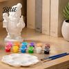 DIY Painting Santa Figurines Coloring Christmas Figurine Kit Paints & Brushes Included Snowman Reindeer Handmade Decorations Nutcracker Xmas